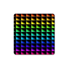 Rainbow Colour Bright Background Square Magnet by Pakrebo