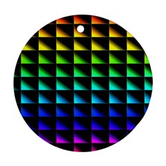 Rainbow Colour Bright Background Round Ornament (two Sides) by Pakrebo