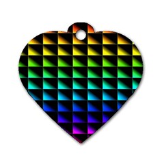 Rainbow Colour Bright Background Dog Tag Heart (two Sides) by Pakrebo