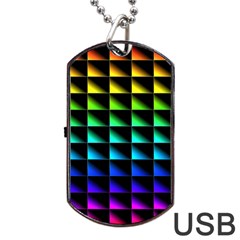 Rainbow Colour Bright Background Dog Tag Usb Flash (one Side) by Pakrebo