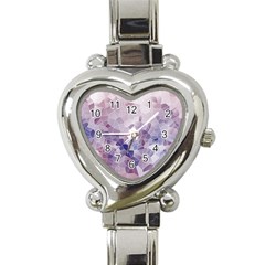 Americana Abstract Graphic Mosaic Heart Italian Charm Watch by Pakrebo