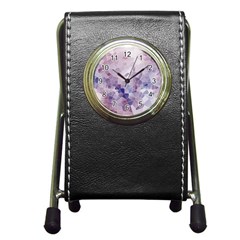 Americana Abstract Graphic Mosaic Pen Holder Desk Clock by Pakrebo