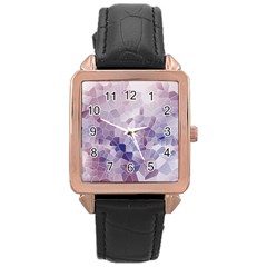 Americana Abstract Graphic Mosaic Rose Gold Leather Watch  by Pakrebo