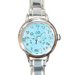 Drops Water Pane Rain Glass Round Italian Charm Watch by Pakrebo