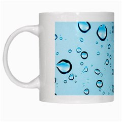 Drops Water Pane Rain Glass White Mugs by Pakrebo