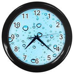 Drops Water Pane Rain Glass Wall Clock (black) by Pakrebo