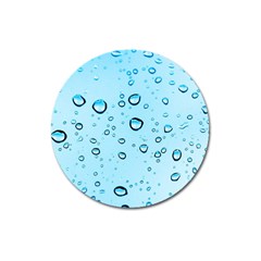 Drops Water Pane Rain Glass Magnet 3  (round) by Pakrebo