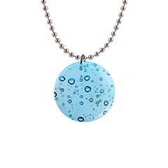 Drops Water Pane Rain Glass 1  Button Necklace by Pakrebo