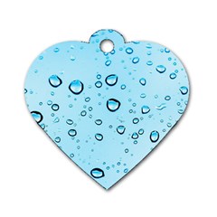 Drops Water Pane Rain Glass Dog Tag Heart (one Side) by Pakrebo