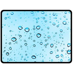 Drops Water Pane Rain Glass Fleece Blanket (large)  by Pakrebo