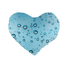 Drops Water Pane Rain Glass Standard 16  Premium Heart Shape Cushions by Pakrebo