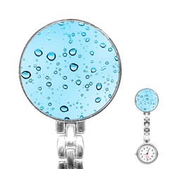 Drops Water Pane Rain Glass Stainless Steel Nurses Watch by Pakrebo