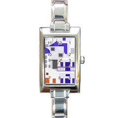 Background Santorini Greece Rectangle Italian Charm Watch by Pakrebo