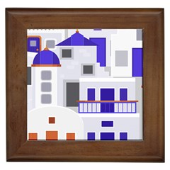 Background Santorini Greece Framed Tiles by Pakrebo