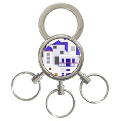 Background Santorini Greece 3-ring Key Chain by Pakrebo