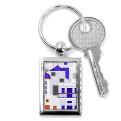 Background Santorini Greece Key Chain (rectangle) by Pakrebo