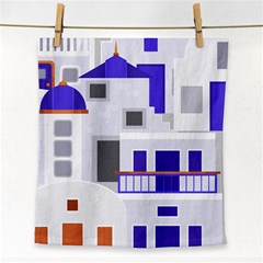 Background Santorini Greece Face Towel by Pakrebo