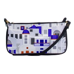 Background Santorini Greece Shoulder Clutch Bag by Pakrebo