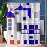 Background Santorini Greece Shower Curtain 60  x 72  (Medium)  60 x72  Curtain