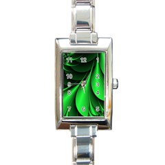 Green Line Lines Background Rectangle Italian Charm Watch by Pakrebo