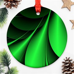 Green Line Lines Background Ornament (round) by Pakrebo