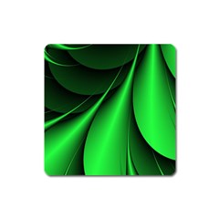 Green Line Lines Background Square Magnet by Pakrebo