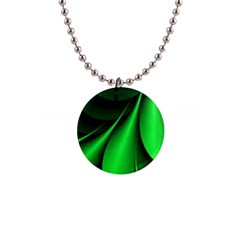 Green Line Lines Background 1  Button Necklace by Pakrebo