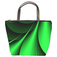 Green Line Lines Background Bucket Bag by Pakrebo