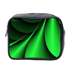 Green Line Lines Background Mini Toiletries Bag (two Sides) by Pakrebo