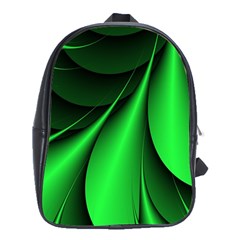 Green Line Lines Background School Bag (xl) by Pakrebo