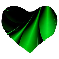 Green Line Lines Background Large 19  Premium Heart Shape Cushions by Pakrebo