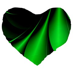 Green Line Lines Background Large 19  Premium Flano Heart Shape Cushions by Pakrebo