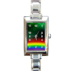 Galaxy Rainbow Universe Star Space Rectangle Italian Charm Watch by Pakrebo