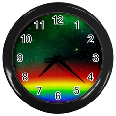 Galaxy Rainbow Universe Star Space Wall Clock (black) by Pakrebo