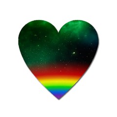 Galaxy Rainbow Universe Star Space Heart Magnet by Pakrebo