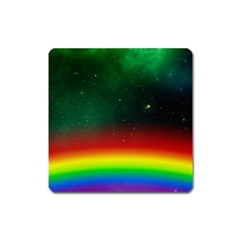 Galaxy Rainbow Universe Star Space Square Magnet by Pakrebo