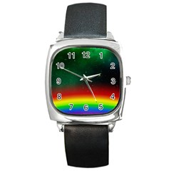 Galaxy Rainbow Universe Star Space Square Metal Watch by Pakrebo