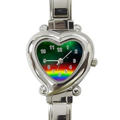 Galaxy Rainbow Universe Star Space Heart Italian Charm Watch by Pakrebo