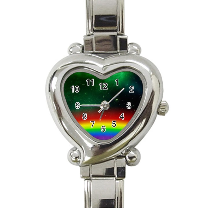 Galaxy Rainbow Universe Star Space Heart Italian Charm Watch