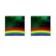 Galaxy Rainbow Universe Star Space Cufflinks (square) by Pakrebo