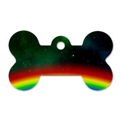 Galaxy Rainbow Universe Star Space Dog Tag Bone (two Sides) by Pakrebo