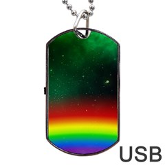 Galaxy Rainbow Universe Star Space Dog Tag Usb Flash (one Side) by Pakrebo