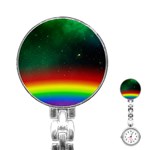 Galaxy Rainbow Universe Star Space Stainless Steel Nurses Watch Front