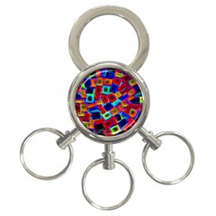 Neon Glow Glowing Light Design 3-ring Key Chain by Pakrebo