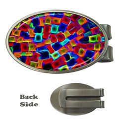 Neon Glow Glowing Light Design Money Clips (oval) 