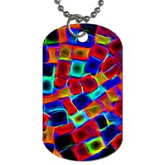 Neon Glow Glowing Light Design Dog Tag (one Side) by Pakrebo