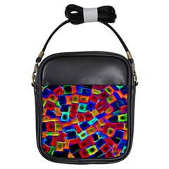 Neon Glow Glowing Light Design Girls Sling Bag by Pakrebo