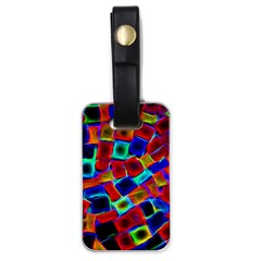 Neon Glow Glowing Light Design Luggage Tag (one Side) by Pakrebo