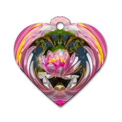 Flower Ornament Color Background Dog Tag Heart (two Sides)