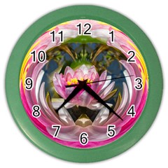 Flower Ornament Color Background Color Wall Clock